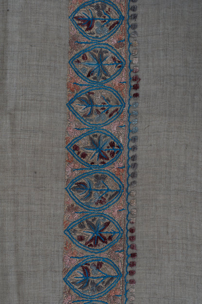 Azure Petal Cashmere Rumal — Sozni Hand Embroidered