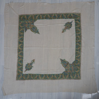 Forest Opal Cashmere Rumal — Sozni Hand Embroidered