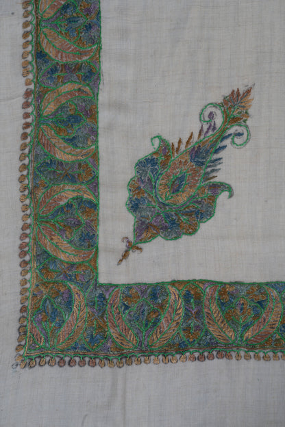 Forest Opal Cashmere Rumal — Sozni Hand Embroidered