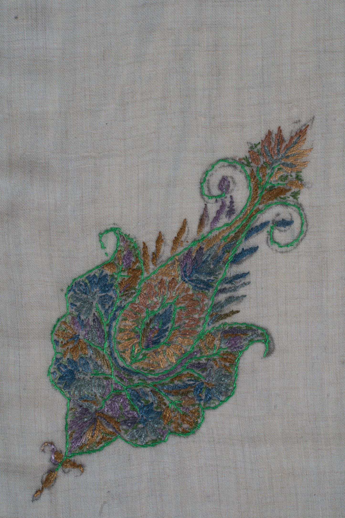 Forest Opal Cashmere Rumal — Sozni Hand Embroidered