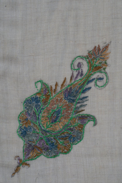 Forest Opal Cashmere Rumal — Sozni Hand Embroidered