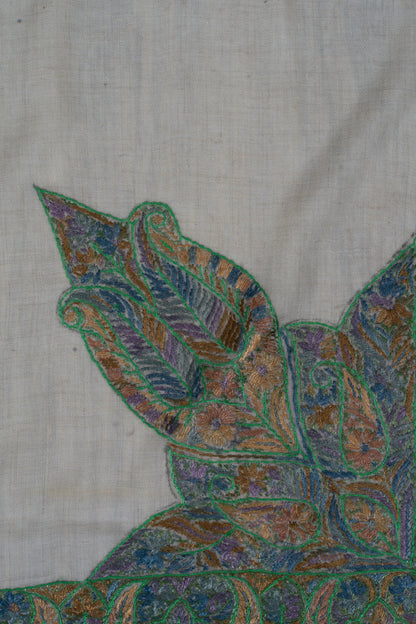 Forest Opal Cashmere Rumal — Sozni Hand Embroidered