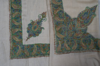 Forest Opal Cashmere Rumal — Sozni Hand Embroidered