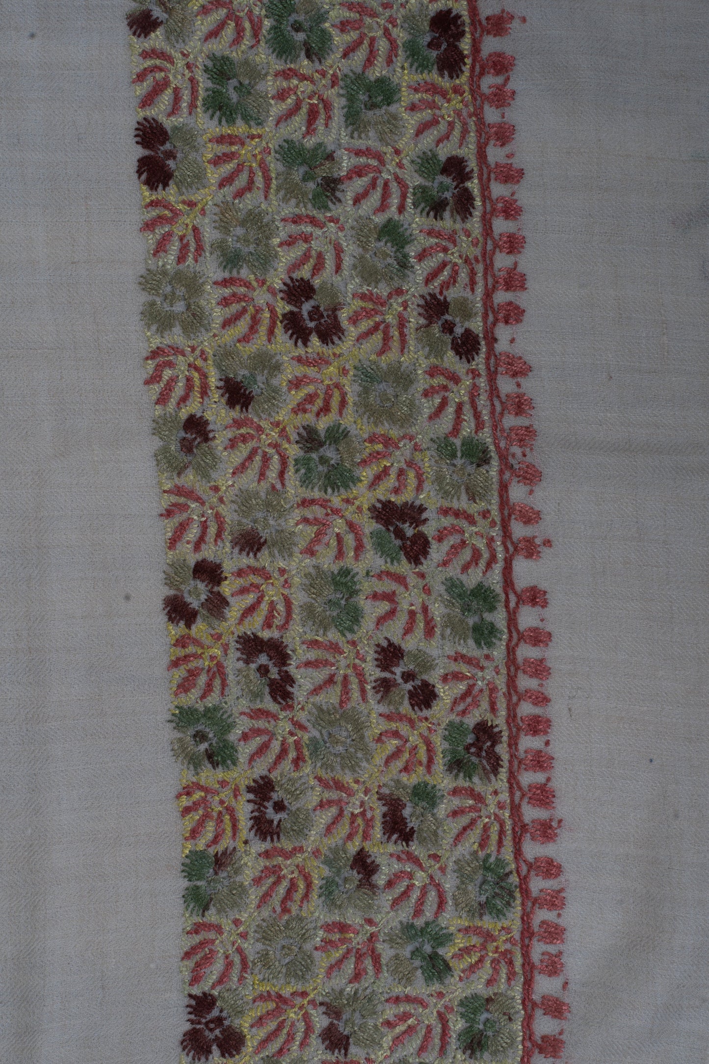Meadow Ruby Cashmere Rumal — Sozni Hand Embroidered