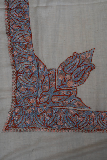 Dusky Rose Cashmere Rumal — Sozni Hand Embroidered