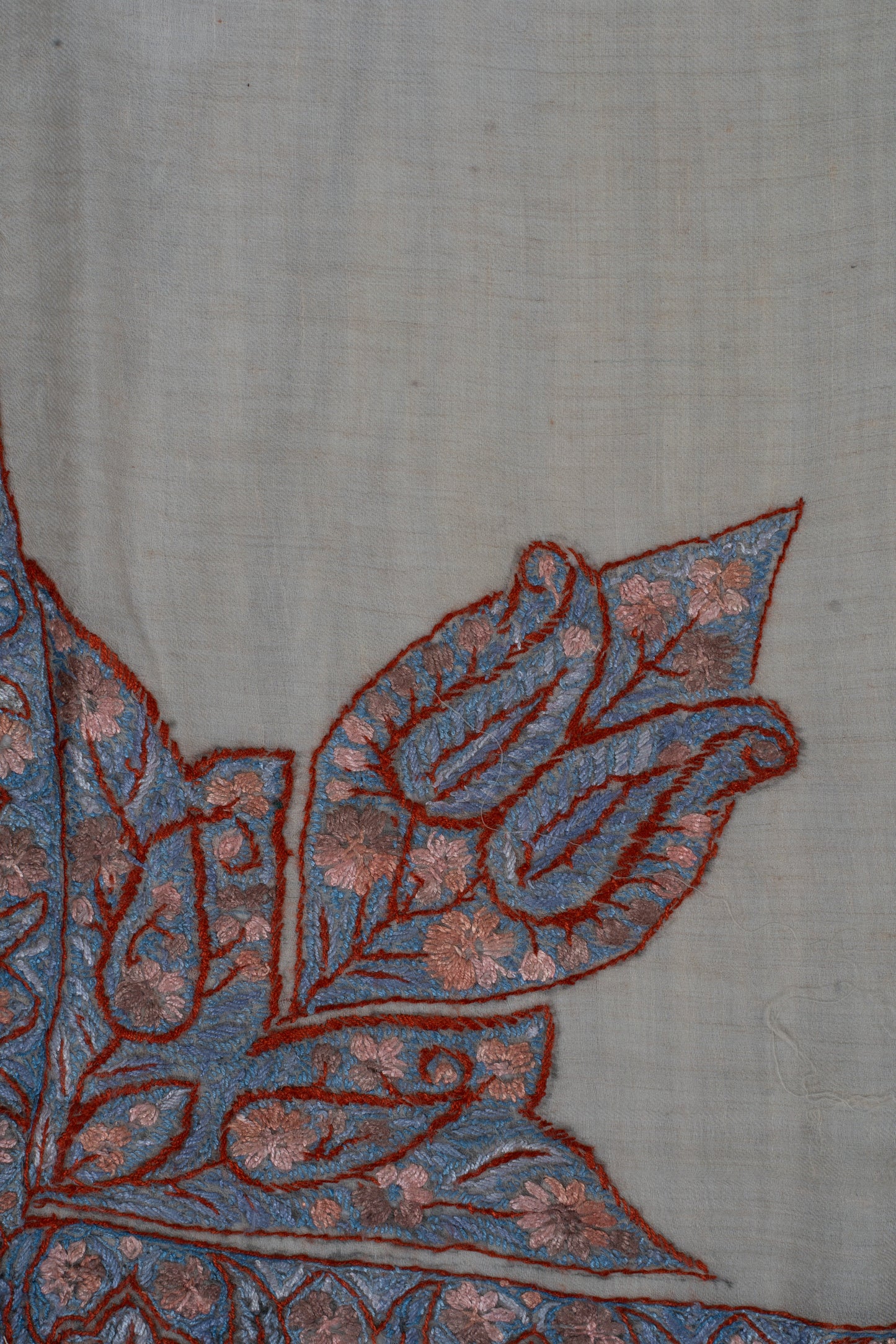 Dusky Rose Cashmere Rumal — Sozni Hand Embroidered