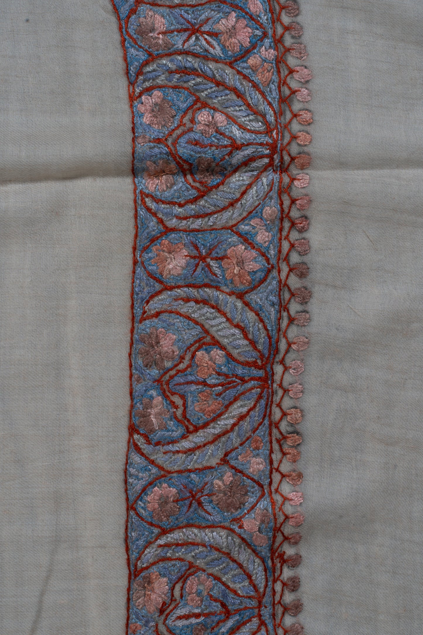 Dusky Rose Cashmere Rumal — Sozni Hand Embroidered