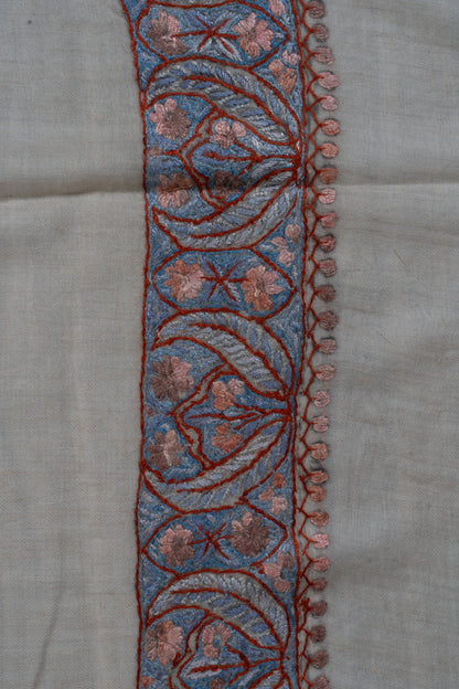 Dusky Rose Cashmere Rumal — Sozni Hand Embroidered