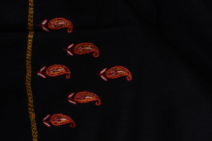Midnight Noir Sozni Embroidered Suit in Wool Blend