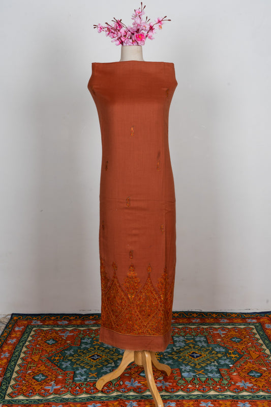 Amber Earth Sozni Embroidered Suit in Wool Blend