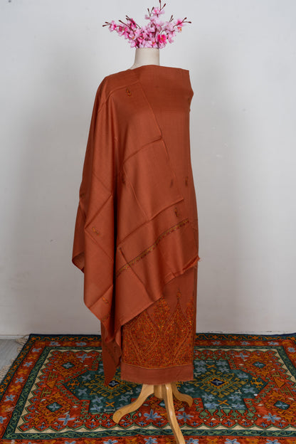 Amber Earth Sozni Embroidered Suit in Wool Blend