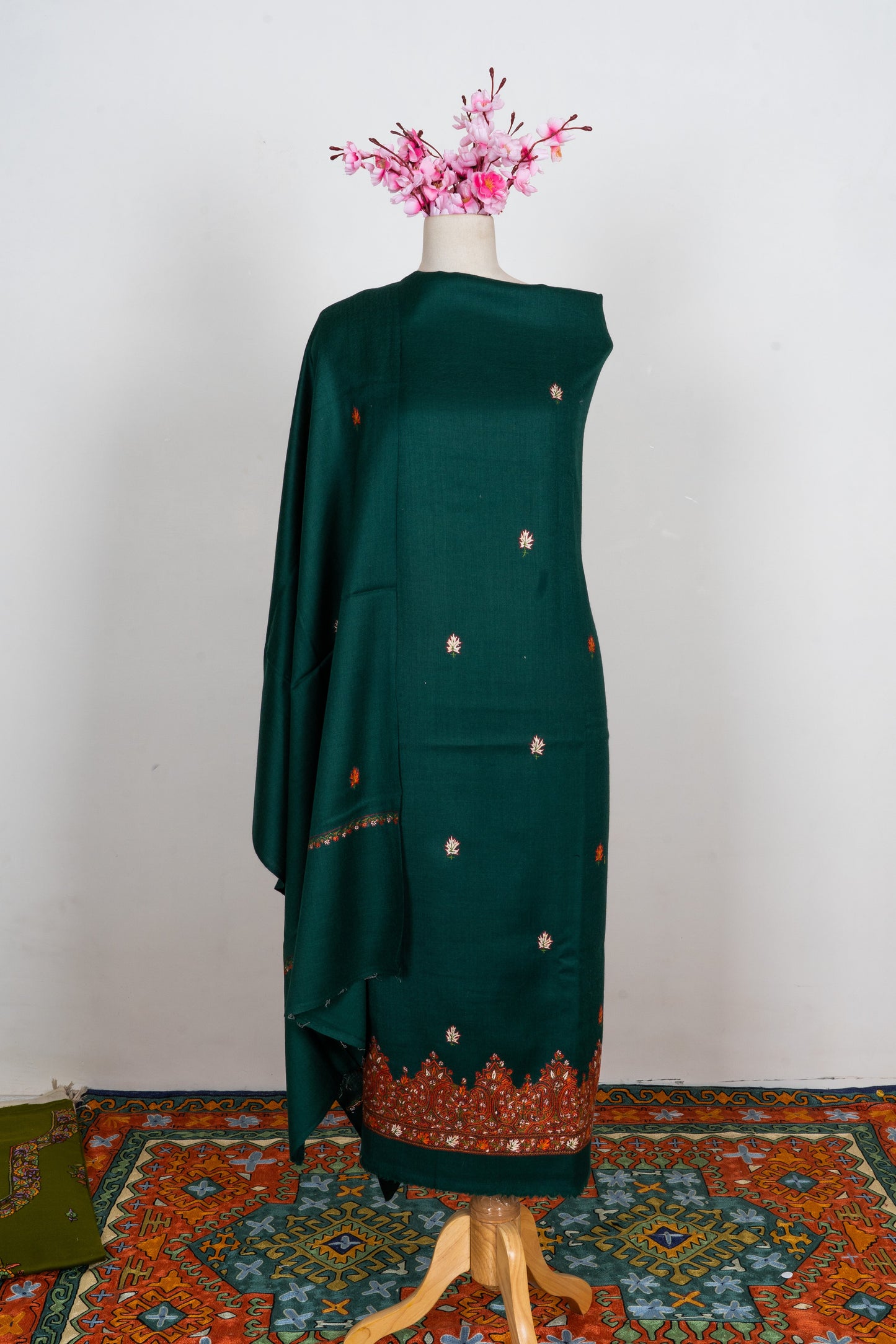 Emerald Grove Sozni Embroidered Suit in Wool Blend