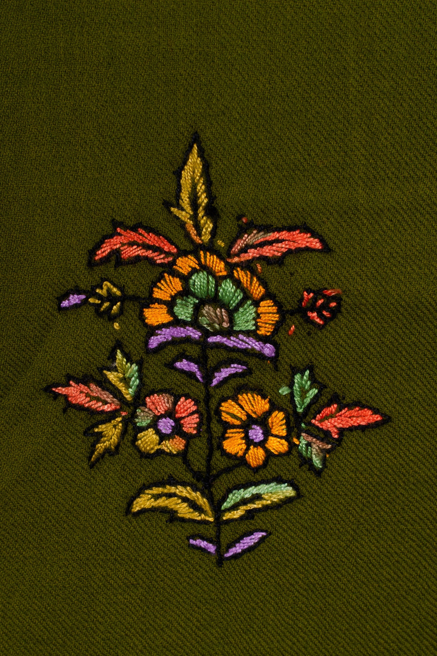 Verdant Bloom Sozni Embroidered Suit in Wool Blend