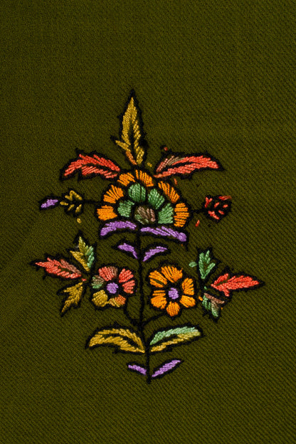 Verdant Bloom Sozni Embroidered Suit in Wool Blend
