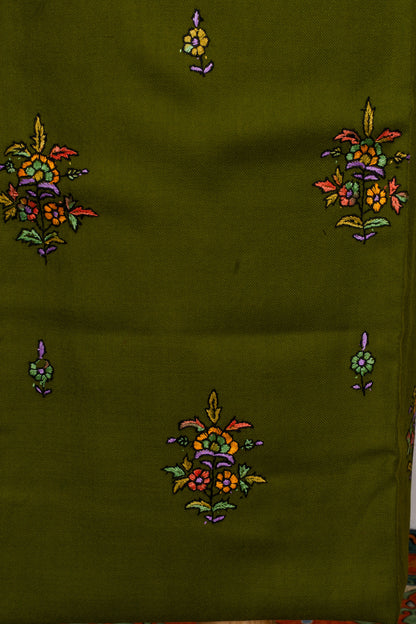 Verdant Bloom Sozni Embroidered Suit in Wool Blend