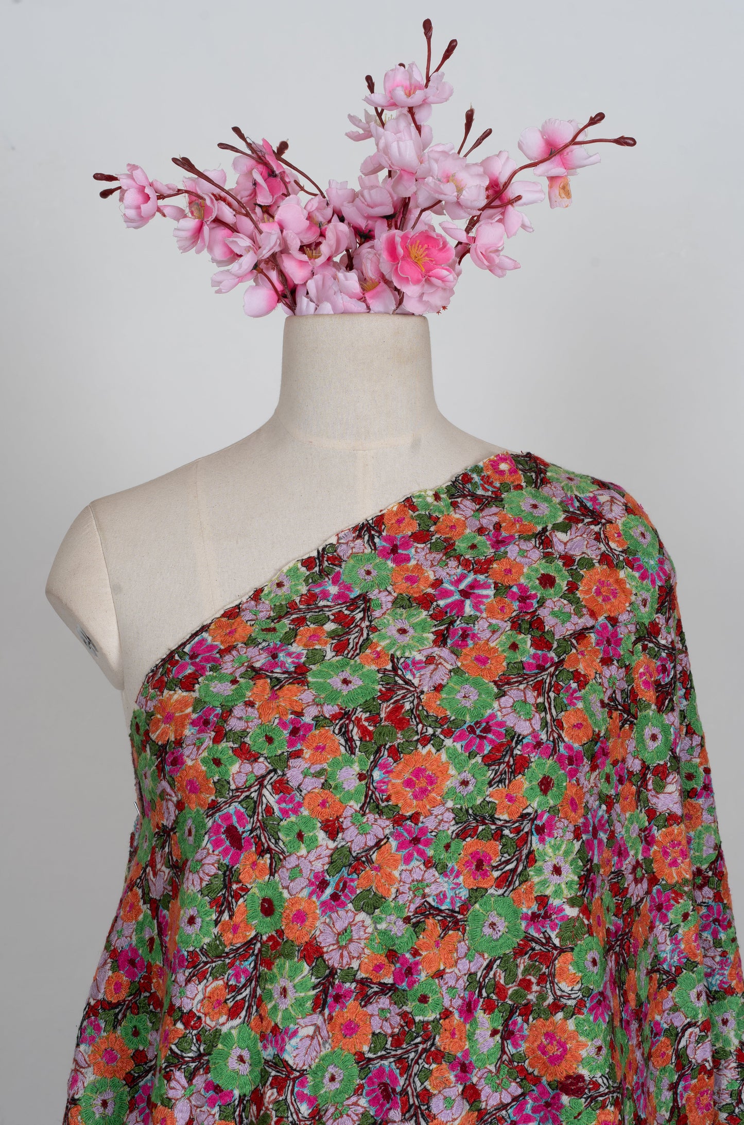 Papier-Mâché Bahaar Gul Sozni Merino Scarf