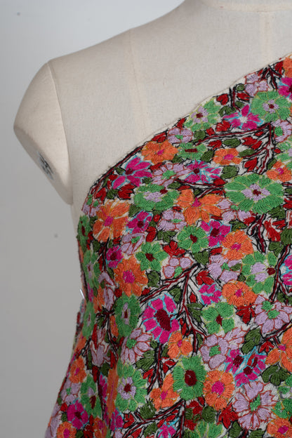 Papier-Mâché Bahaar Gul Sozni Merino Scarf