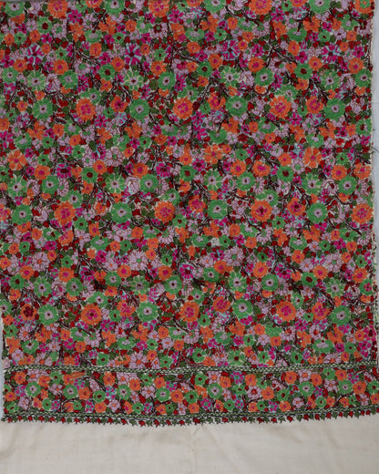 Papier-Mâché Bahaar Gul Sozni Merino Scarf