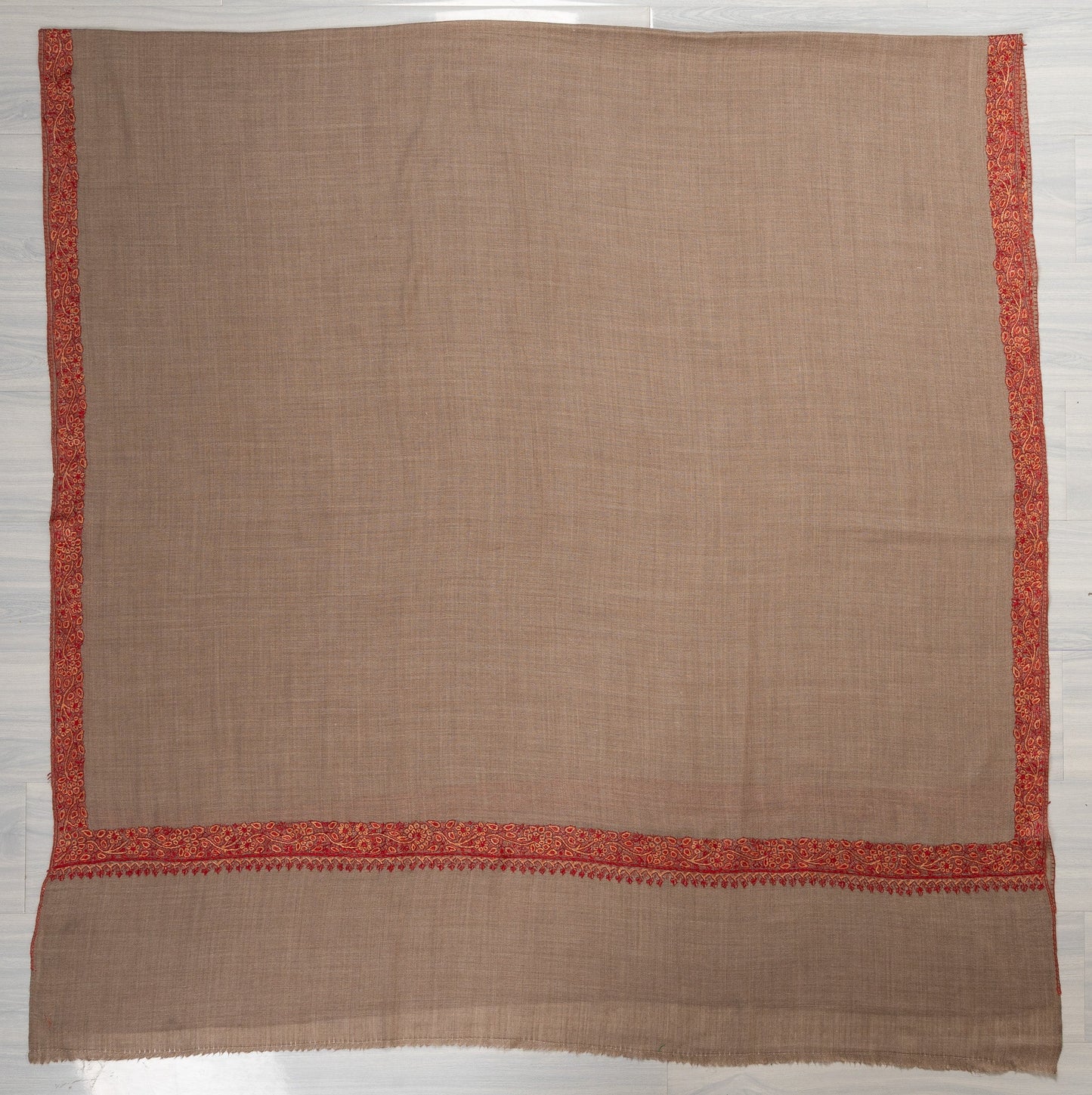 Desert Glow — 2.5 Yards Sozni Hand-Embroidered Shawl