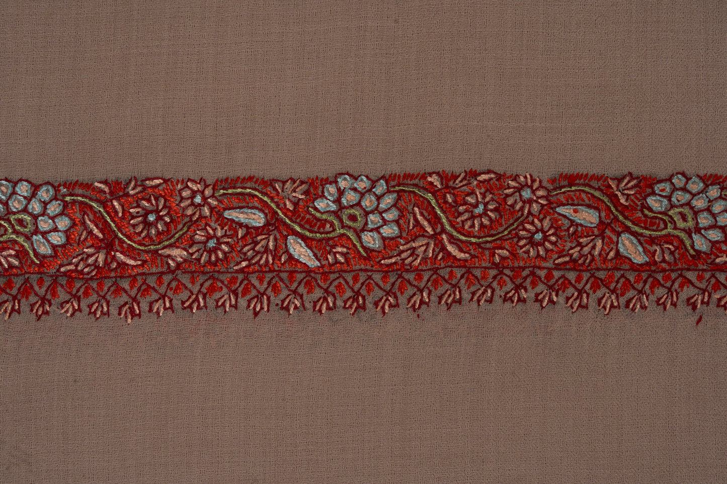 Almond Blush — 2.5 Yards Sozni Hand-Embroidered Shawl