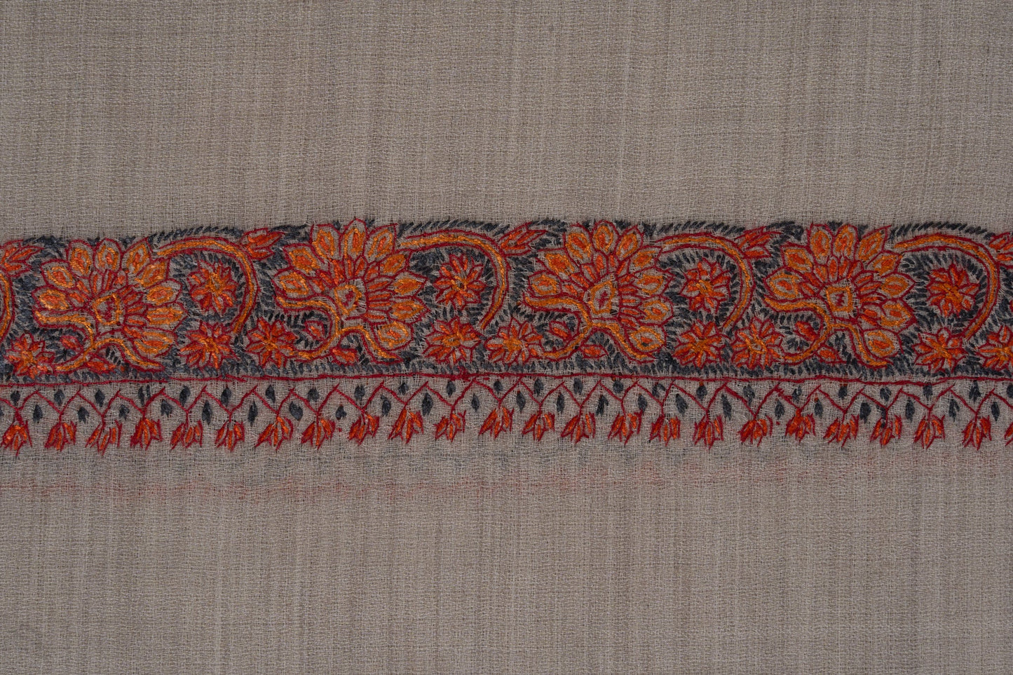 Ivory Drift — 2.5 Yards Sozni Hand-Embroidered Shawl