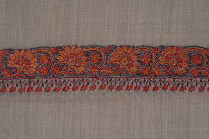 Ivory Drift — 2.5 Yards Sozni Hand-Embroidered Shawl