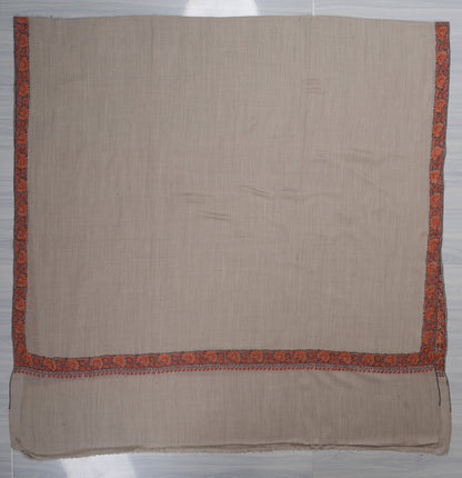 Ivory Drift — 2.5 Yards Sozni Hand-Embroidered Shawl