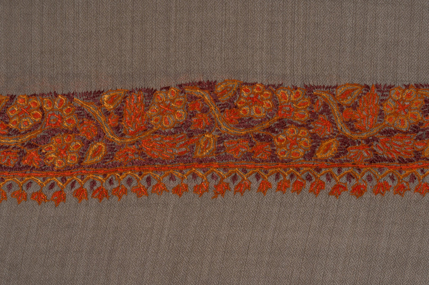 Claystone Calm — 2.5 Yards Sozni Hand-Embroidered Shawl