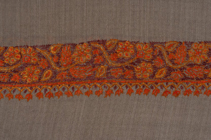 Claystone Calm — 2.5 Yards Sozni Hand-Embroidered Shawl