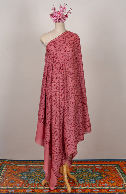 Rose Haven — 2.5 Yards Sozni Hand-Embroidered Shawl
