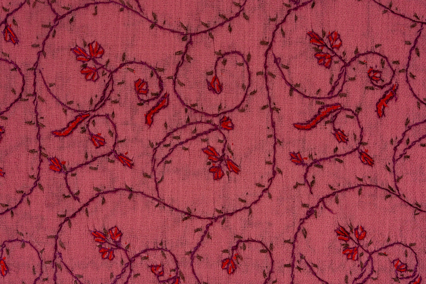 Rose Haven — 2.5 Yards Sozni Hand-Embroidered Shawl