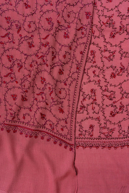 Rose Haven — 2.5 Yards Sozni Hand-Embroidered Shawl
