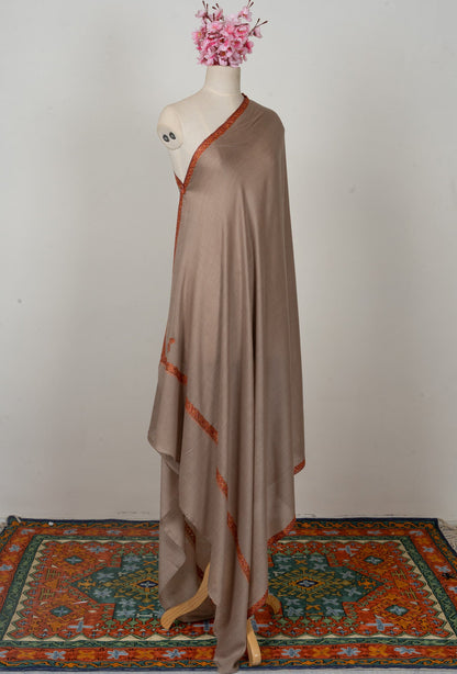 Ember Dusk — 2.5 Yards Sozni Hand-Embroidered Shawl