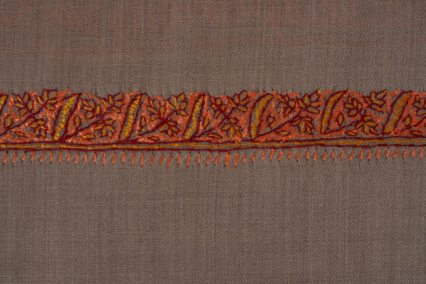 Ember Dusk — 2.5 Yards Sozni Hand-Embroidered Shawl