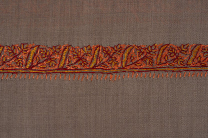 Ember Dusk — 2.5 Yards Sozni Hand-Embroidered Shawl