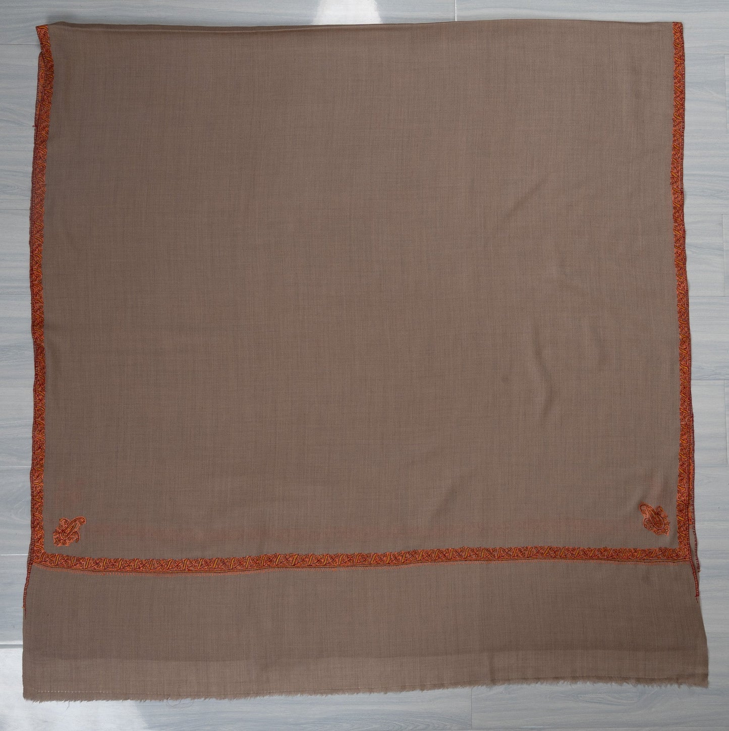 Ember Dusk — 2.5 Yards Sozni Hand-Embroidered Shawl