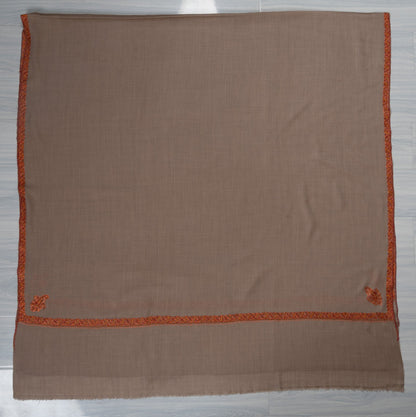 Ember Dusk — 2.5 Yards Sozni Hand-Embroidered Shawl