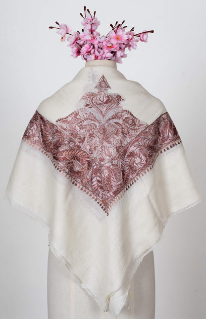 Oasis Blush Rumal 58 inches — Sozni Hand Embroidered