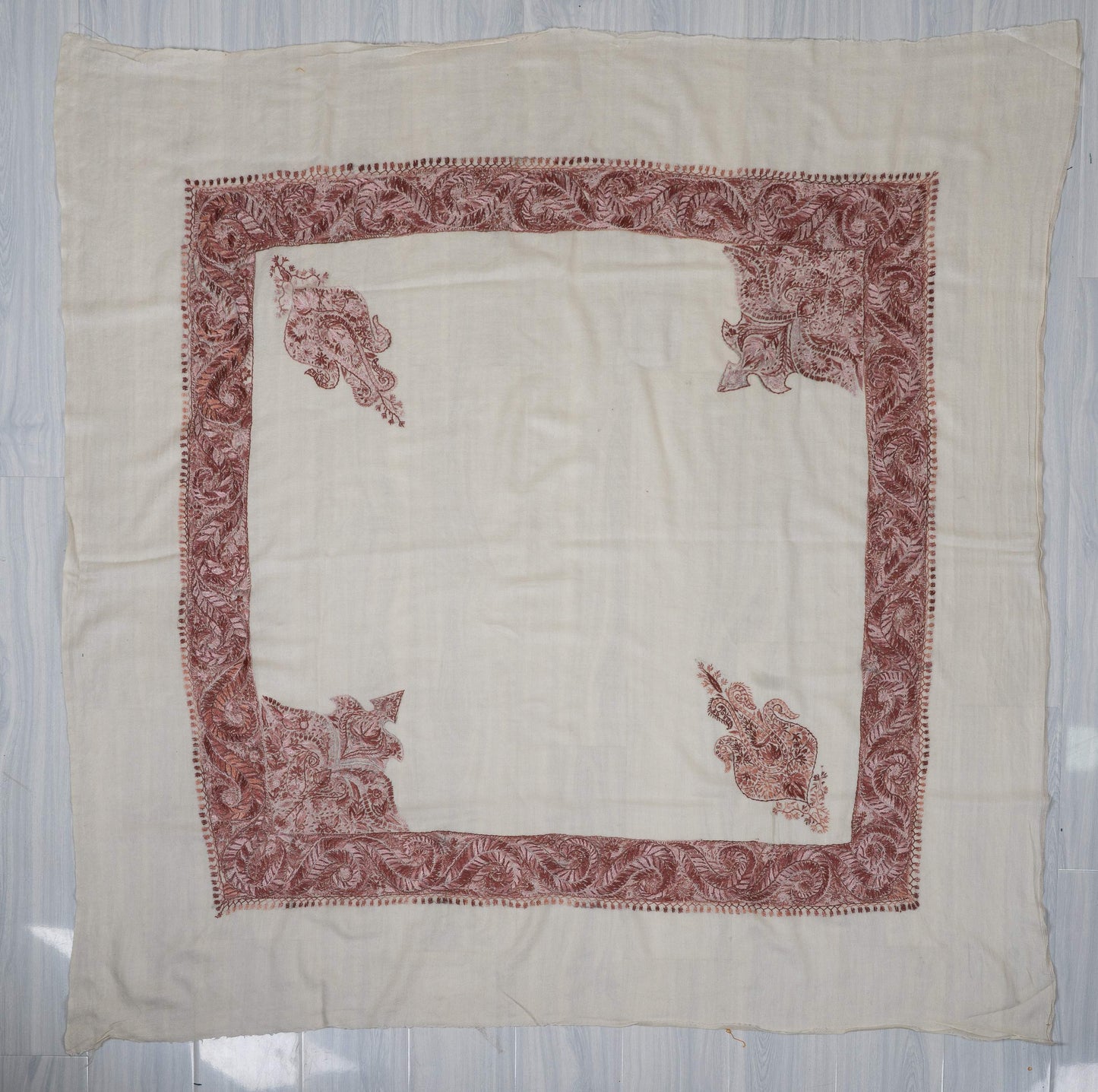 Oasis Blush Rumal 58 inches — Sozni Hand Embroidered