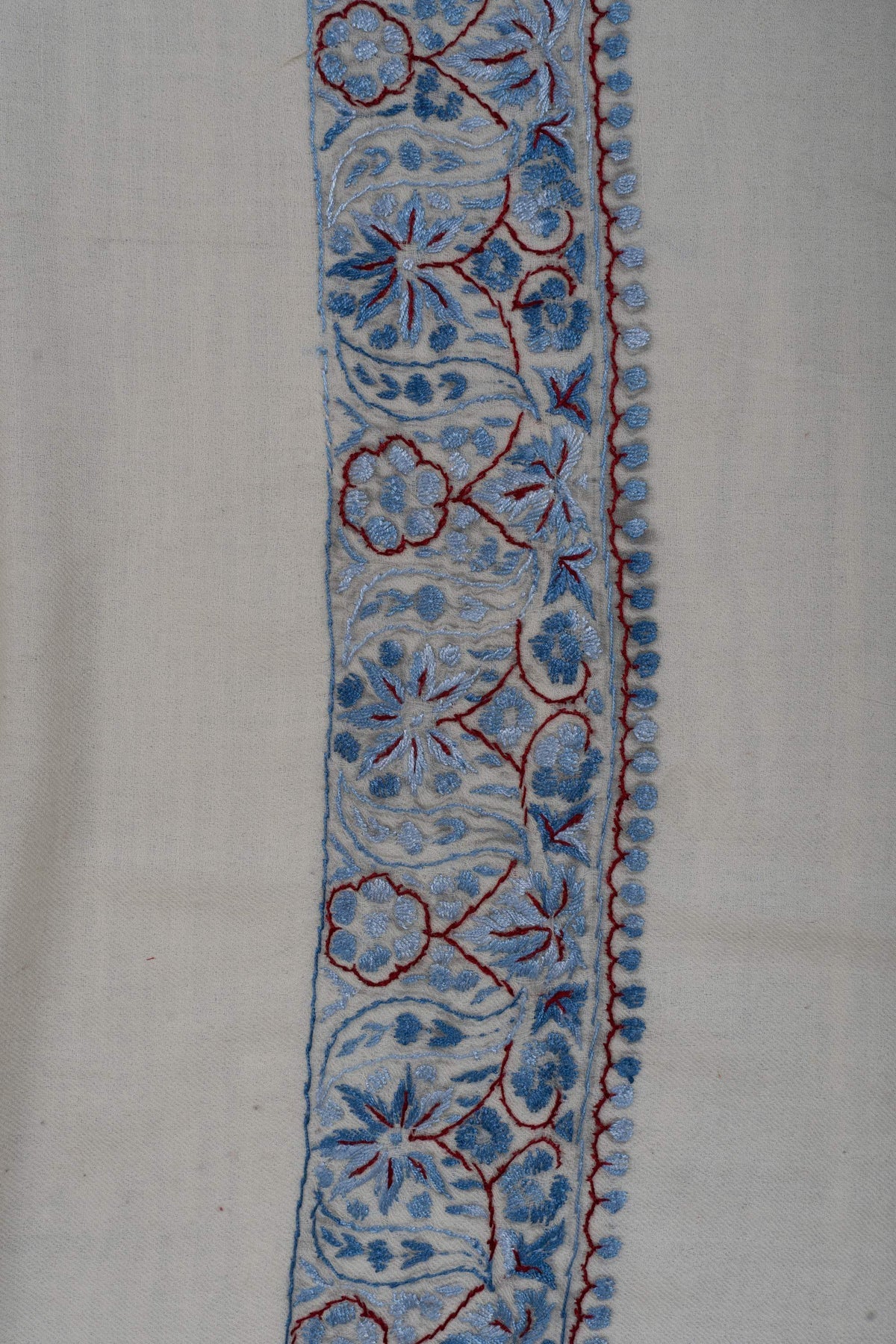 Azure Bloom Rumal 58 inches — Sozni Hand Embroidered