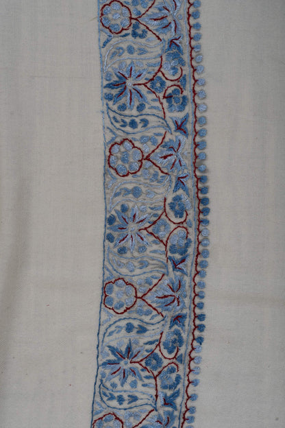 Azure Bloom Rumal 58 inches — Sozni Hand Embroidered