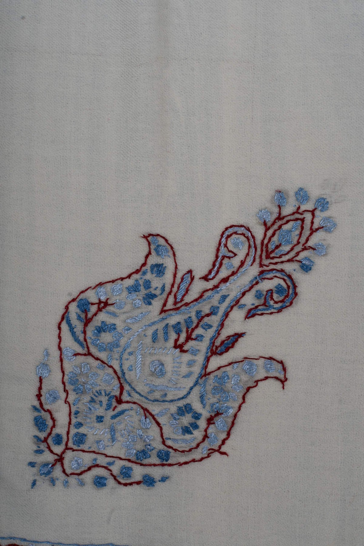 Azure Bloom Rumal 58 inches — Sozni Hand Embroidered