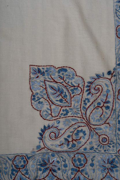 Azure Bloom Rumal 58 inches — Sozni Hand Embroidered