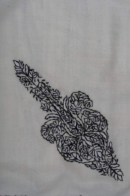 Ivory Noir Rumal 58 inches — Sozni Hand Embroidered