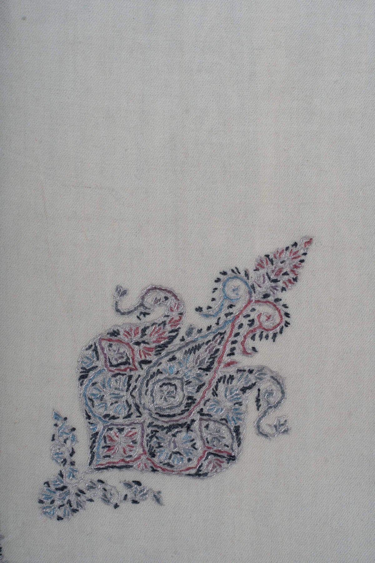 Petal Frost Rumal 58 inches — Sozni Hand Embroidered