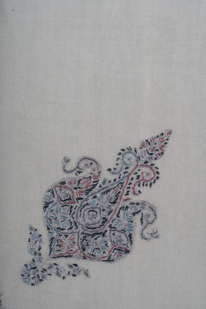 Petal Frost Rumal 58 inches — Sozni Hand Embroidered