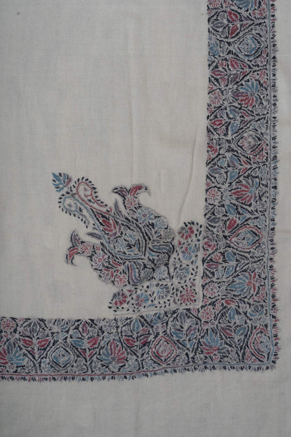 Petal Frost Rumal 58 inches — Sozni Hand Embroidered