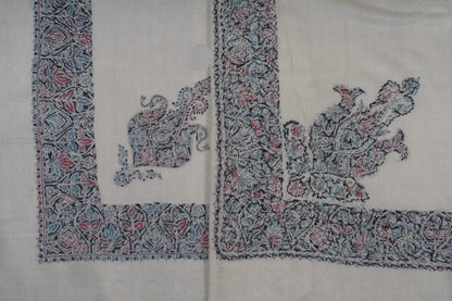 Petal Frost Rumal 58 inches — Sozni Hand Embroidered