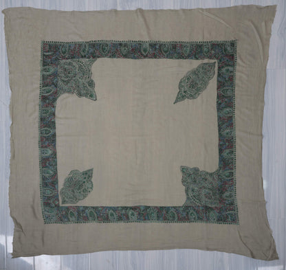 Jade Whisper Rumal 58 inches — Sozni Hand Embroidered