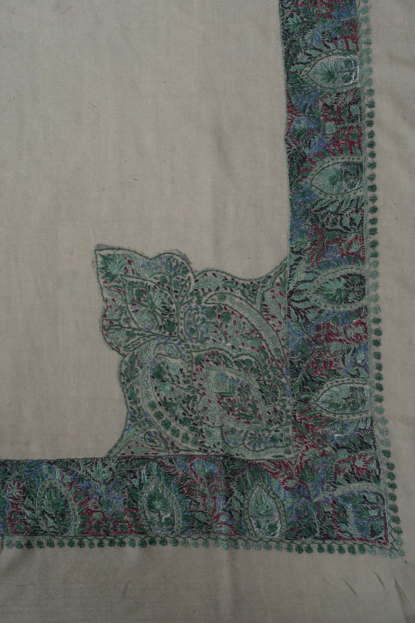 Jade Whisper Rumal 58 inches — Sozni Hand Embroidered